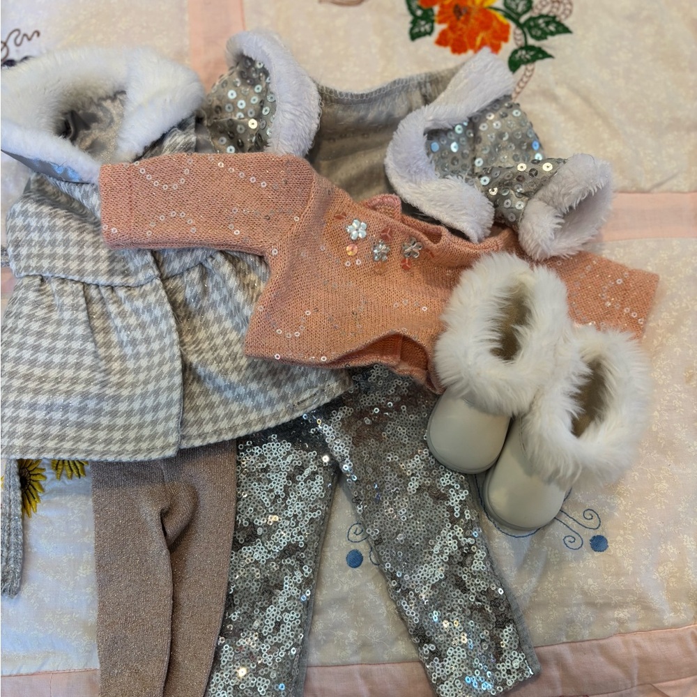 American girl doll frosty frills clothing set of items.